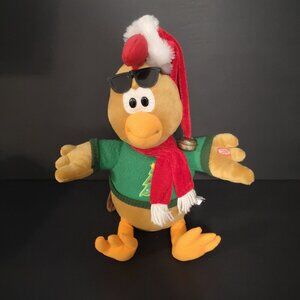 Tekky Toys Christmas Chicken 12" Tall Clucks Jingle Bells Santa Hat with Bell